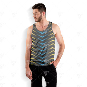 Débardeur côtelé homme en polyester/coton, imprimé individuel, respirant, écologique, séchage rapide, 220g, pour gym, entraînement, fitness, streetwear - Product Image 6