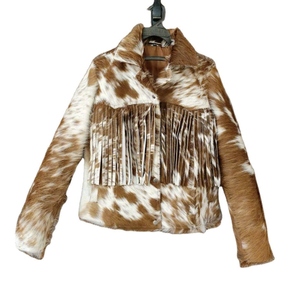 Veste en fausse fourrure à imprimé animal, col rabattu, manches régulières, épaisse, style motard, fermeture éclair - Product Image 3