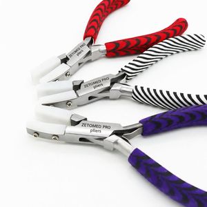 Alicates de punta plana de doble mordaza de nailon con su logotipo, herramienta de alta calidad para fabricación de joyas, mango cebra de 140 mm - Product Image 2