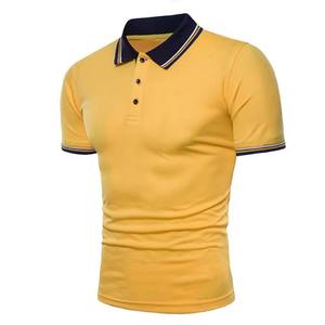 Chemise Classique Homme Bleu Marine avec Détail de Bordure Jaune et Blanc sur le Col et les Manches Coupe Classique Respirante Séchage Rapide 100% Coton - Product Image 6