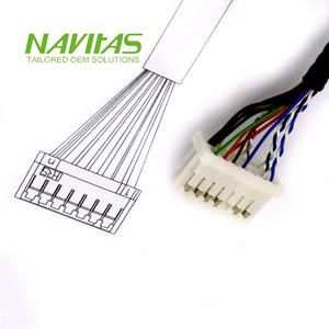 Conector de enchufe de montaje de cable electrónico Hirose DF1B de 2,54mm personalizado con terminal de crimpado para arnés de cableado - Product Image 6