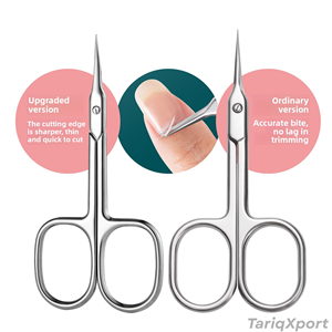Ciseaux à sourcils de haute qualité en acier inoxydable pour la manucure et la pédicure, idéaux pour l'élimination des cuticules et des peaux mortes - Product Image 3