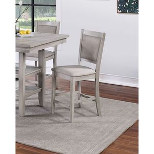 Set da Pranzo Moderno in Stile Rustico Grigio, 5 Pezzi, Tavolo Quadrato con Ripiani e Sedie Imbottite - Product Image 4