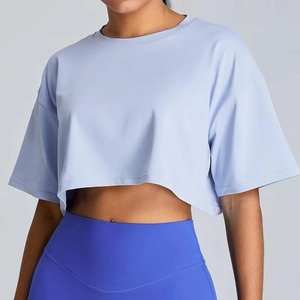 Women's Pink Casual Regular Fit O-Neck Solid Color Breathable Quick Dry Knitted T-Shirt <b>Cap</b> <b>Sleeve</b> Spring Summer <b>Top</b> - Product Image 3