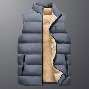 Classic Canvas <b>Gilet</b> Jacket Stand Soft Comfortable Fit Sleeveless Design <b>Lightweight</b> Eco-Friendly Breathable Outerwear Casual - Product Image 2