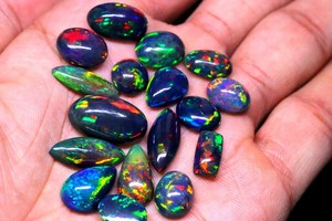 Natural Ethiopian Black <b>Opal</b> Cabochon 5-7mm Welo Fire <b>Opal</b> Loose Gemstone Jewelry Making Wholesale Bulk Supply - Product Image 3