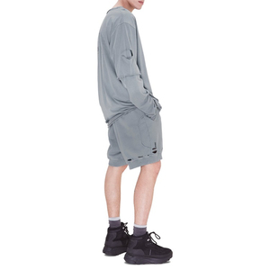 New Streetwear Thick 100% Cotton Oversized Distressed <b>Sweatshirts</b>+Short Set Summer Sporty Printed Tall <b>Long</b> Sleeve Custom Design - Product Image 3