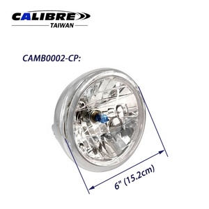 Faro Delantero Redondo para Motocicleta de 6 Pulgadas con Cubierta, Marca TAIWAN CALIBRE - Product Image 3