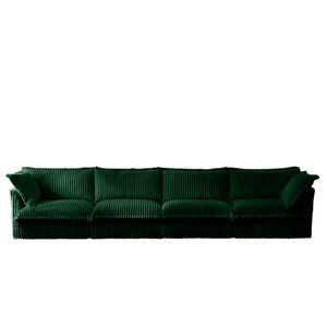 Divano Extra Profondo a 4 Posti in Tessuto Corduroy, Comodo Divano a S con Rivestimento Rimovibile per Soggiorno - Product Image 4