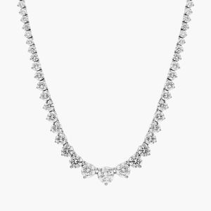 Women's Graduated Lab Grown Diamond Round Brilliant Cut Luxury Eternity <b>Necklace</b> in White Gold - Product Image 5