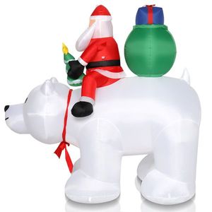 Decorazione Natalizia da Giardino Gonfiabile con Babbo Natale su Orso Polare, 15W, 7 Luci LED, 1,8m - Product Image 5