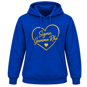 Sudadera con Capucha Universitaria para Mujer Sigma Gamma Rho, Azul Rey, Diseño Gráfico Personalizado de Hermandad, Sudadera con Letras Griegas, Moda Universitaria Urbana - Product Image 1