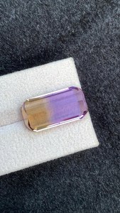 Pierre précieuse naturelle d'amétrine, taille coussin, pierre brute du Brésil, quartz bicolore pour la fabrication de bijoux fins - Product Image 3