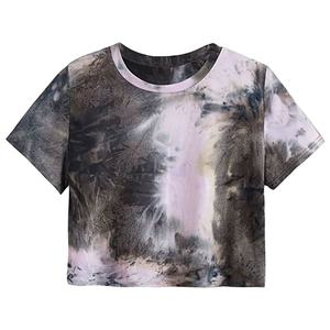 Women's Tie Dye O-Neck Tank <b>Tops</b> Loose Fit Casual Summer Breathable Anti-Wrinkle Knitted 100% Cotton Streetwear - Product Image 1