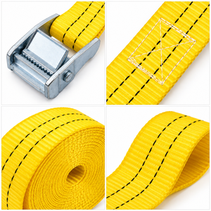 Correa de amarre con hebilla de leva de 38 mm, 450 kg, poliéster sin gancho para sujeción de carga logística, proveedor de fábrica OEM - Product Image 4