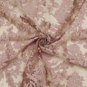 Tela de Encaje Bordado de Alta Calidad, Elegante Tela de Malla Estampada con Jacquard Floral para Vestidos de Novia y Decoración de Prendas - Product Image 6