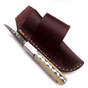 Cuchillo desollador de acero de Damasco con hoja duradera, herramienta de supervivencia para exteriores, cuchillo para desollar de acero de Damasco - Product Image 3