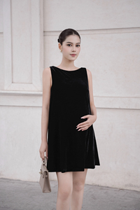 Vestidos Mini de Verano con Cuello Barco, Corte en A, Holgados, de Terciopelo Tejido, Minimalistas, de Manga Regular, Transpirables, OEM ODM - Product Image 3