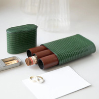 Porte-cigares en cuir de qualité supérieure, organisateur avec coupe-cigares intégré, taille et couleur personnalisables, multifonctionnel, idéal pour les voyages, unisexe, haut de gamme