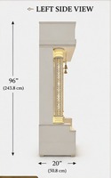 Temple domestique élégant avec piliers sculptés et gravure Om, en bois de teck, pour la vente en gros aux États-Unis et aux villas.