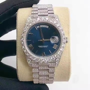 Montre à quartz haut de gamme Hip Hop Iced Out pour hommes avec cadran en moissanite et design de lunette glacée - Product Image 6