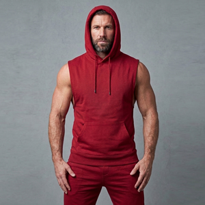 Débardeur à capuche sans manches pour homme, style sportif et respirant, idéal pour la gym et l'entraînement - Product Image 1