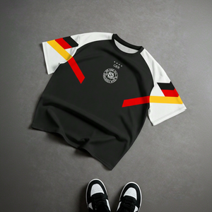 Camiseta de Fútbol para Hombre, Estilo Urbano, Colorblock, Estampado Geométrico, Manga Corta, Holgada, para Vacaciones - Product Image 1