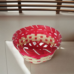 Cesta de almacenamiento de bambú de moda, bandeja Rectangular tejida artesanal sostenible, embalaje de verduras, ratán de plástico compuesto plegable - Product Image 1