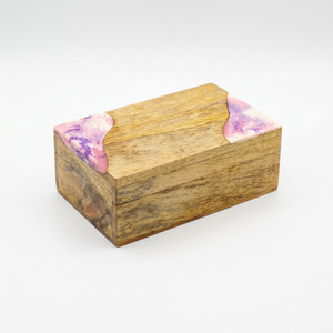 Caja de Almacenamiento de Madera con Incrustaciones de Resina Negra y Dorado, Diseño de Cruz, Hecha a Mano, Personalizada, OEM, ODM, DECORYUG - Product Image 3