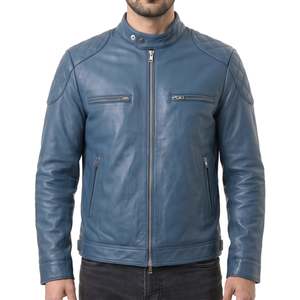 Chaquetas de cuero para hombre personalizadas al por mayor, originales, para otoño e invierno, para motocicleta, precio de mayoreo, hechas a medida. - Product Image 1