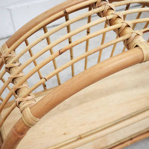 Étagère murale en rotin bohème à 2 niveaux, support flottant en bambou pour plantes, fleurs, livres, décoration de salon - Product Image 4