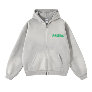 Sweat-shirts à capuche thermiques personnalisés avec fermeture éclair, 420 GSM, coupe classique, ourlet brut, broderies, fermeture éclair, 100% coton molletonné/éponge française - Product Image 6