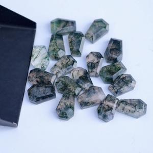 Piedra Preciosa de Ágata Musgosa con Corte Ataúd, Pulida y Suelta - Product Image 2
