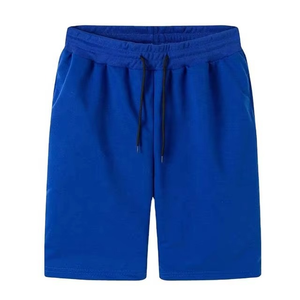 Shorts bleus unis pour hommes de haute qualité, design minimaliste et épuré, tissu léger et doux, taille élastique, décontractés pour l'été et le quotidien - Product Image 1