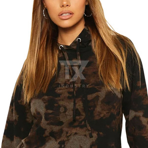 Sweat à capuche en satin délavé de haute qualité pour femme, design boxy personnalisé avec logo sur le devant - Product Image 5