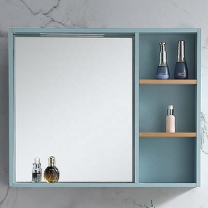 Mobile bagno in acciaio di bell'aspetto bagno blu specchio specchio bagno - Product Image 4