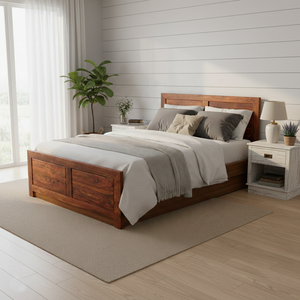 Cabecero de Cama Plegable de Madera Maciza Hecho a Mano, Tamaño Queen, con Estructura de Madera Resistente y Acabado Natural Color Miel - Product Image 2