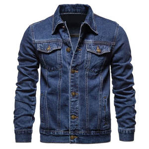 Veste en jean pour homme, tissu de haute qualité, coupe slim moderne, coton bleu, denim uni, hiver, grandes tailles. - Product Image 1