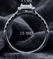 Bague de fiançailles classique en platine avec diamant de laboratoire taille émeraude de 1,488 carats