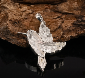 Colgante de pájaro en blanco de paloma de la paz de Plata de Ley 925 con ajuste de CZ para trabajo de resina y cenizas leche materna/recuerdo artesanía DIY - Product Image 1