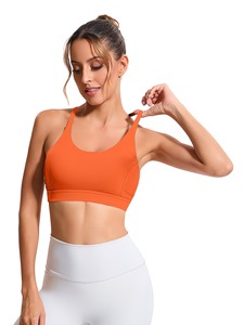 Soutien-gorge de sport élégant en maille triangulaire pour femme, décolleté plongeant, vêtement d'exercice athleisure, crop top, marque privée - Product Image 1