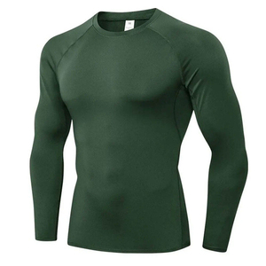 Chemise et haut à manches longues pour homme, vert foncé, à séchage rapide, respirant, imprimé numérique, polyester 220g, manches longues, taille adulte - Product Image 1