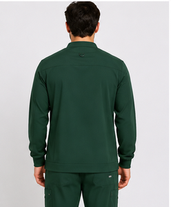 Blouse médicale moderne pour homme avec fermeture éclair, manches longues, uniforme d'hôpital, coupe athlétique, tenue de travail pour médecins et infirmiers, marque privée - Product Image 2