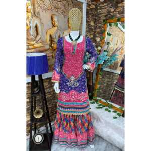Hermoso conjunto de Top y Sharara para mujer con Fancy Dupatta para fiestas - Product Image 1