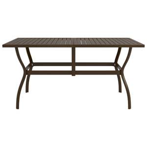 Grande table de jardin en acier durable, revêtement poudré brun, tables d'extérieur - Product Image 2