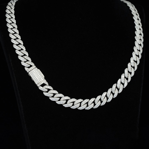 Factory Direct High Quality 10mm Iced Hip Hop Cuban Chain Gold Plated 925 Sterling <b>Silver</b> Cut Moissanite Elegant Design - Product Image 3
