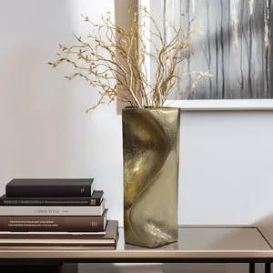 Modern Handmade Aluminum Metal Flower <b>Vase</b> Luxury Decorative Centerpiece for Hotels Luxury Villas Resorts and Designer Apartment - Product Image 1
