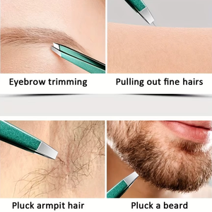 Juego de Pinzas de Acero Inoxidable de Alta Calidad de 4 Piezas, Precisión Profesional para el Cuidado Facial y de las Cejas - Product Image 5