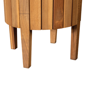Handcrafted Cylinder Wooden <b>Planter</b> Box With <b>Plastic</b> Liner, Natural Solid Wood Outdoor Flower Pots Garden Decor Vietnam - Product Image 4