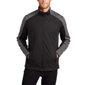 Chaqueta de Forro Polar para Hombre, Color Negro y Gris, con Cierre de Cremallera, Alta Calidad, Resistente al Viento, Deportiva, Cuello Alto, Poliéster, para Otoño - Product Image 1